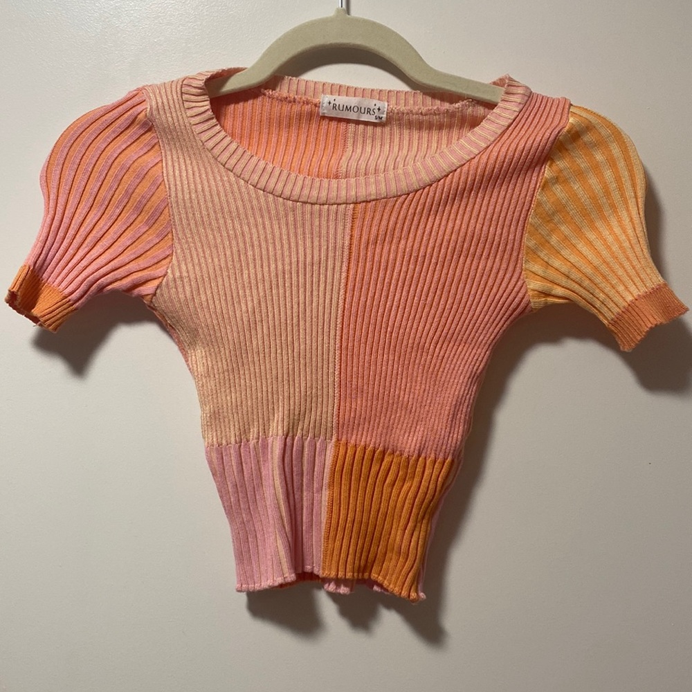 Cropped Colour Blocking TShirt